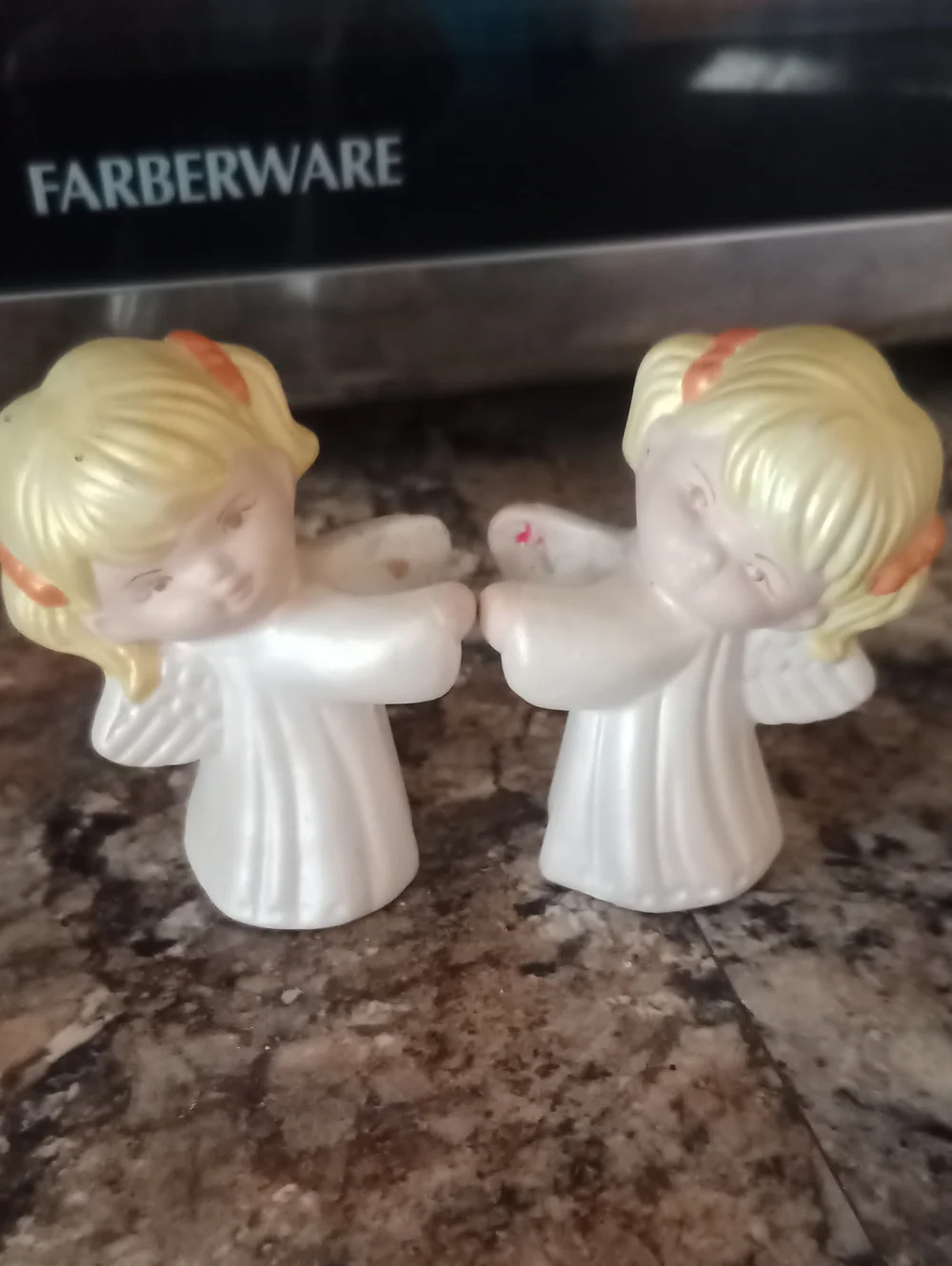 Vintage Ceramic Angel Candle Huggers